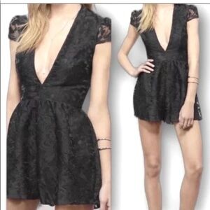 Tobi Black Lace Mini Dress